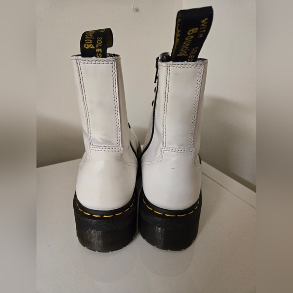 Dr Martens White Lace Up Jadon Boot - Picture 3 of 5
